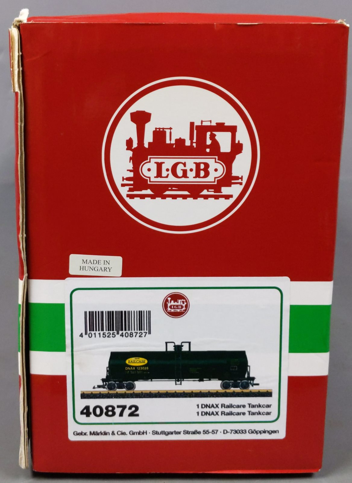 LGB 40872 G Dana Railcare DNAX ACF Tank Car #123028 w/ Metal Wheels