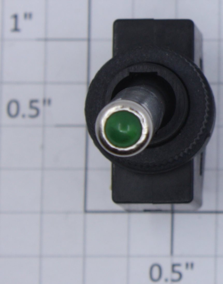 Acme 0103-07 SPST Illuminated Green Lever Panel Toggle Switch 20A @ 12VDC