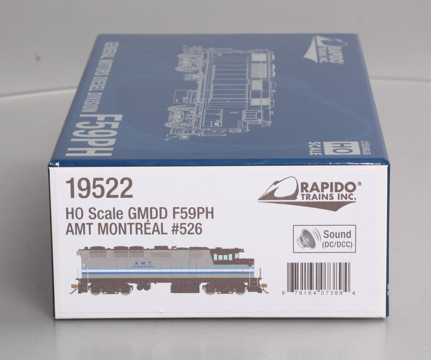 Rapido Trains 019522 HO AMT 3 Stripe F59PH Diesel Locomotive with DCC/Sound #526