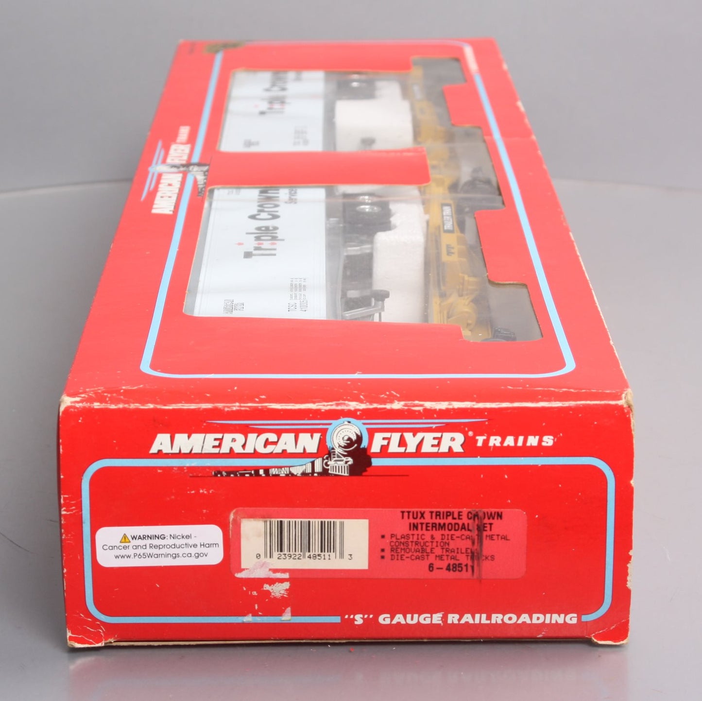 American Flyer S Gauge 6-48511 Triple Crown TTUX Intermodal Car LN/Box