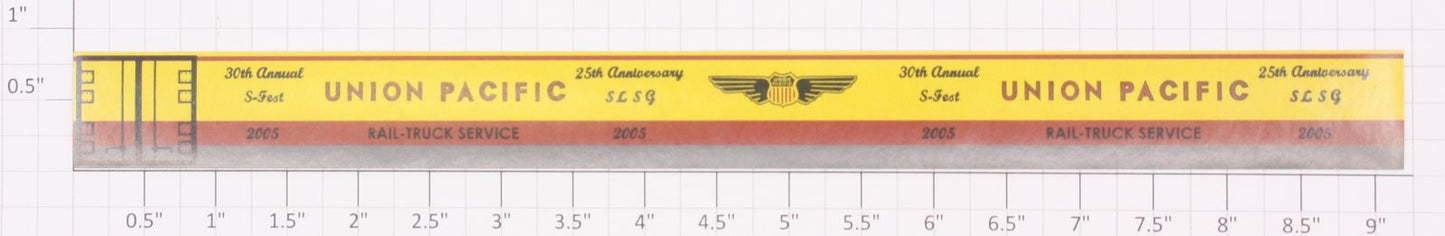 American Flyer 24550-6 Yellow "Union Pacific" Piggy Back Trailer Sticker