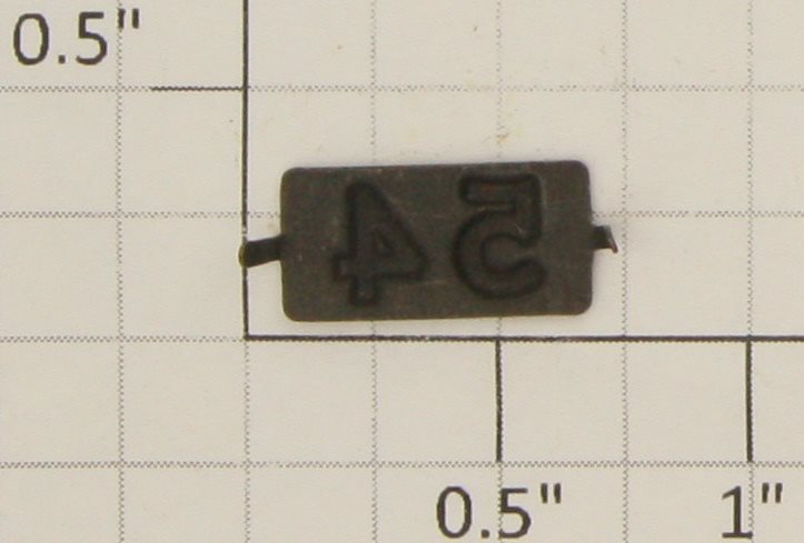 American Flyer 54 #54 Black Metal Nameplate with Embossed Numbers