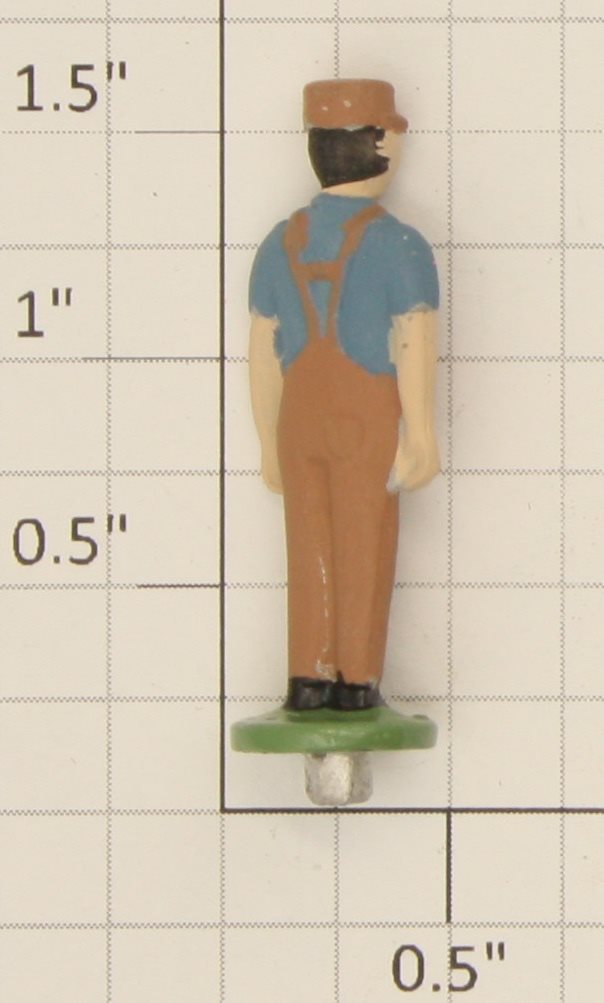 American Flyer FIG0204 Metal Wayside Station Cart Man Figure with Brown Hat