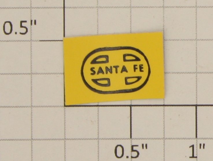 Lionel 218-7 Black/Yellow Santa Fe Oval Nose Sticker Decal