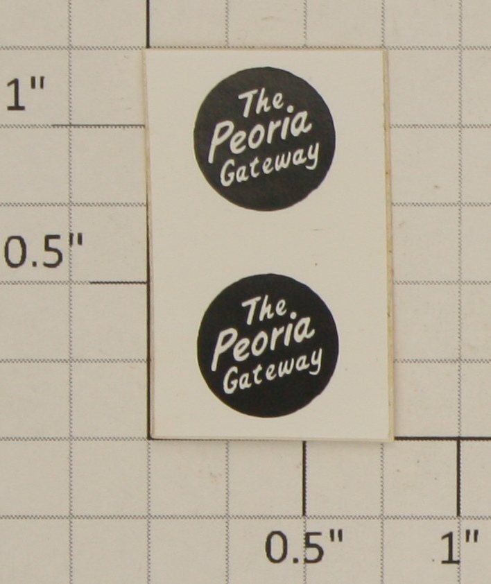 American Flyer D-70 Black "The Peoria Gateway" Sticker Decals (Set of 2)