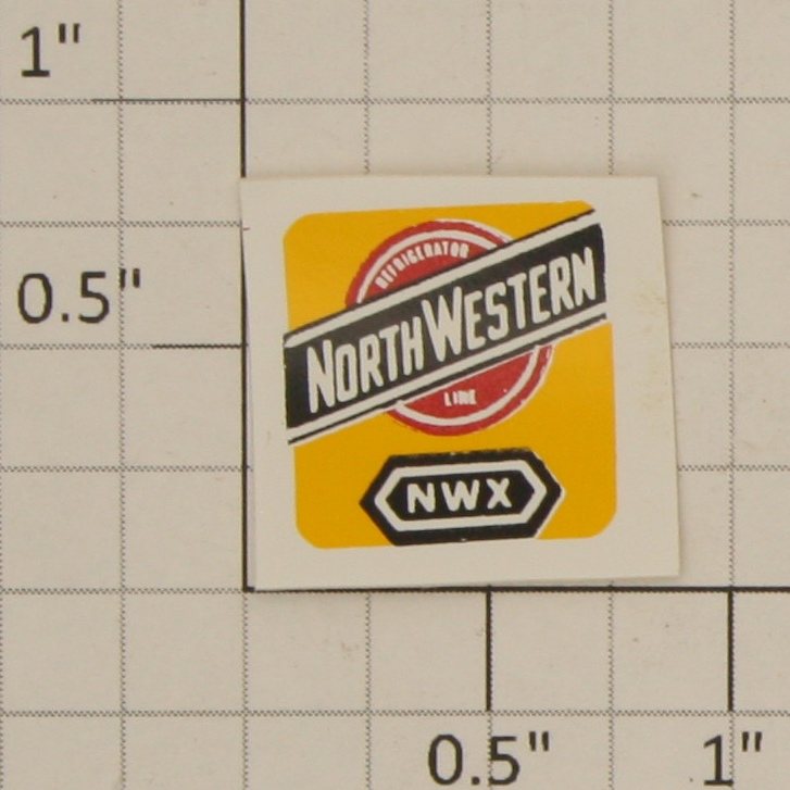 American Flyer 989-1 Yellow Square "Northwestern NWX" Sticker Decal