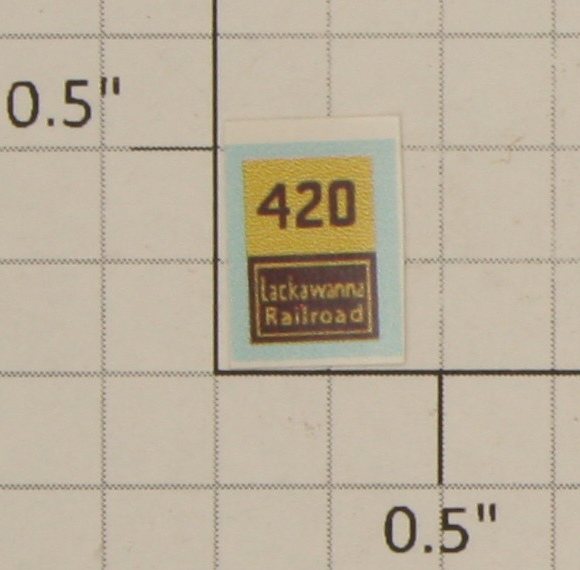 Acme HO-15 HO Scale "420 Lackawanna Railroad" Diesel Sticker Decal