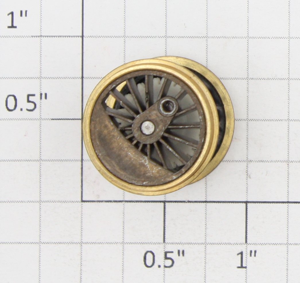 Roundhouse 77052 HO Geared Driver Wheel Set with Brass Rim
