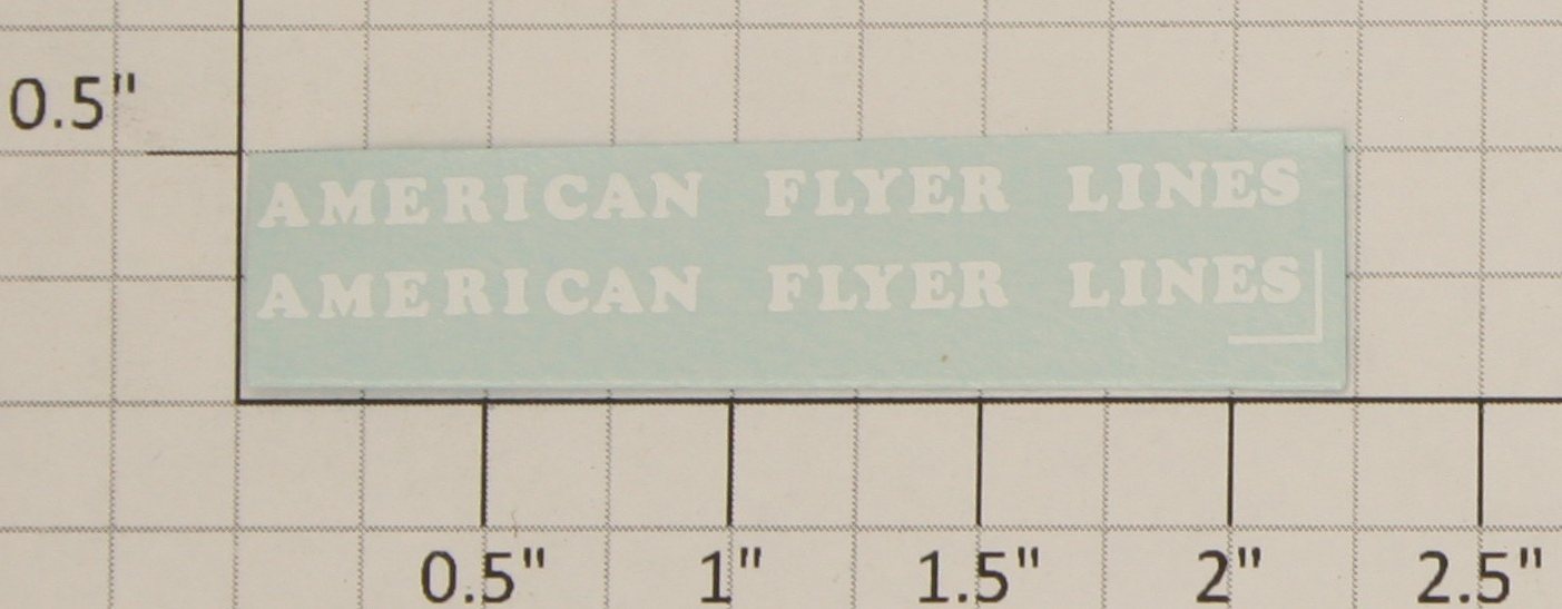 American Flyer WSD10 White "American Flyer Lines" Water Soluble Decal (2)