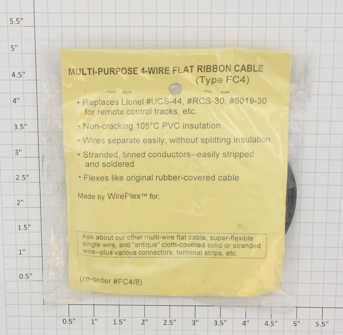 Wire-Plex FC4 4 Conductor Wire Flat Cable #24 Gauge 8.5ft. Pack