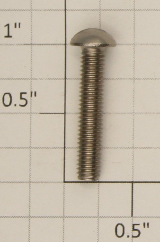 Acme 10-32 #10-32 x 1" Nickel Round Head Slotted Screw