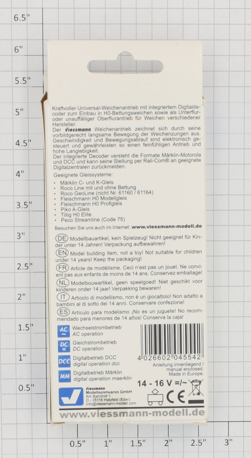 Viessmann Weichenantrieb 4554 Switch Motor with Instructions