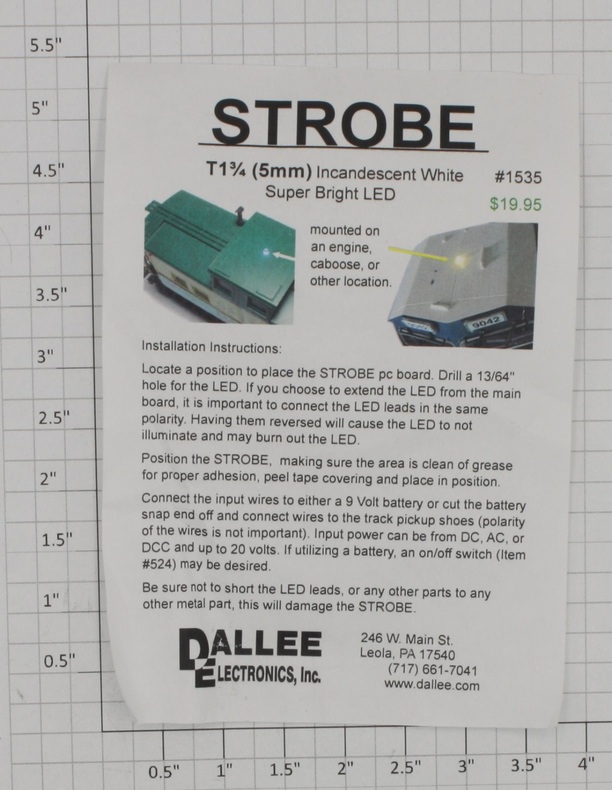 Dallee 1535 Strobe T1 Incandescent White Super Bright LED Printed Circuit PCB