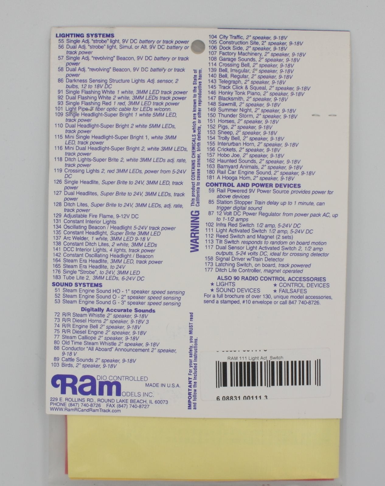 Ram Track 111 Light Activated Switch 5-24VDC @ .5A