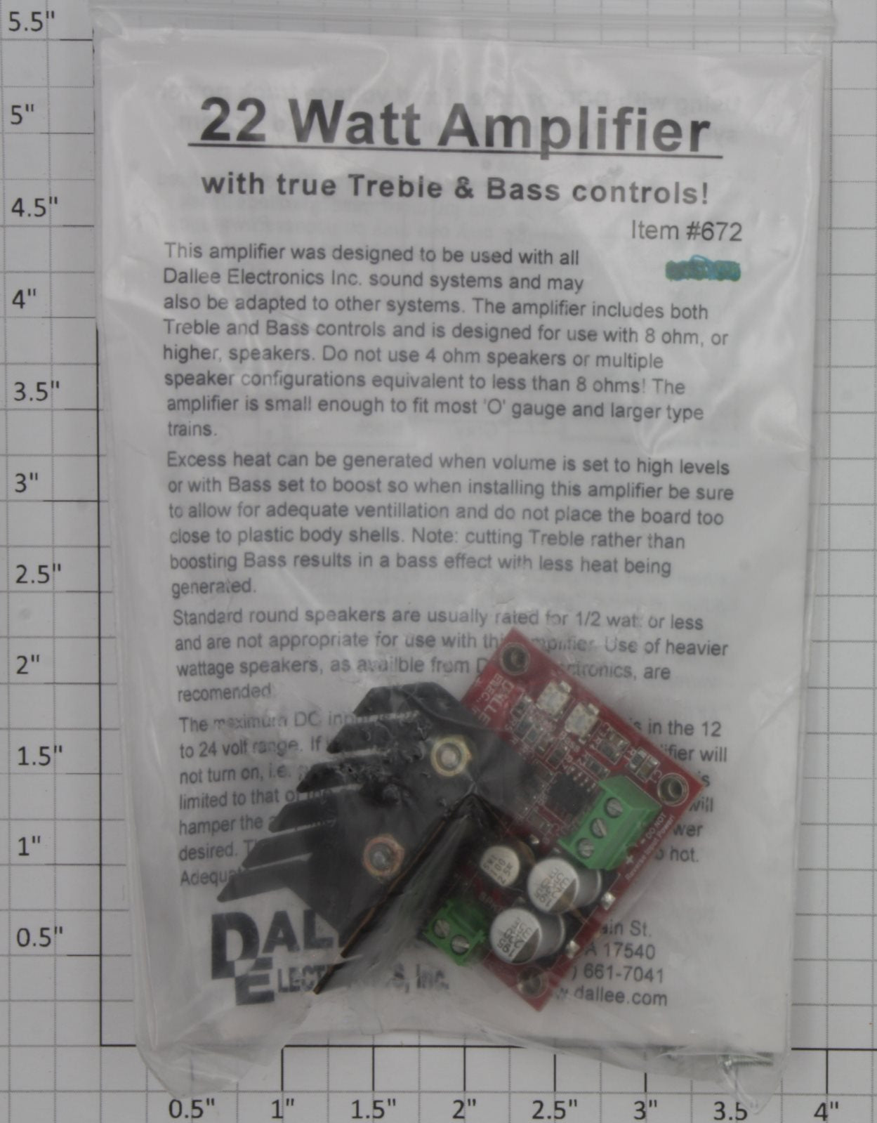 Dallee 672 22-Watt Amplifier with Treble and Bass Controls PCB Circuit Board