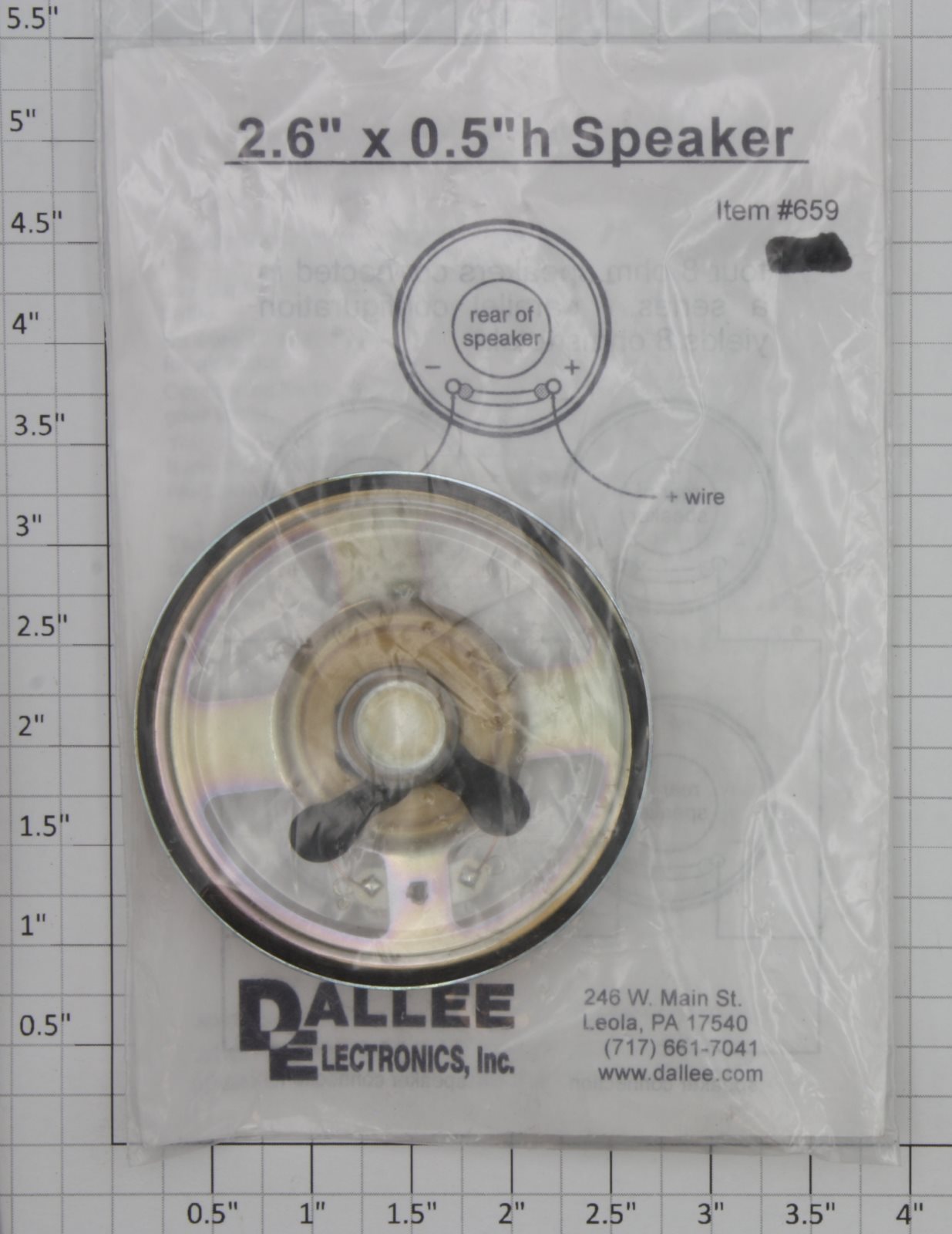 Dallee 659 2.6"x .5"H .8-Watt 8-Ohm Speaker
