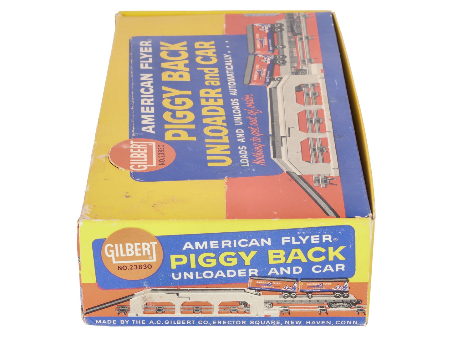 American Flyer 23830 Vintage S Piggyback Unloader with 24550 Flatcar VG/Box