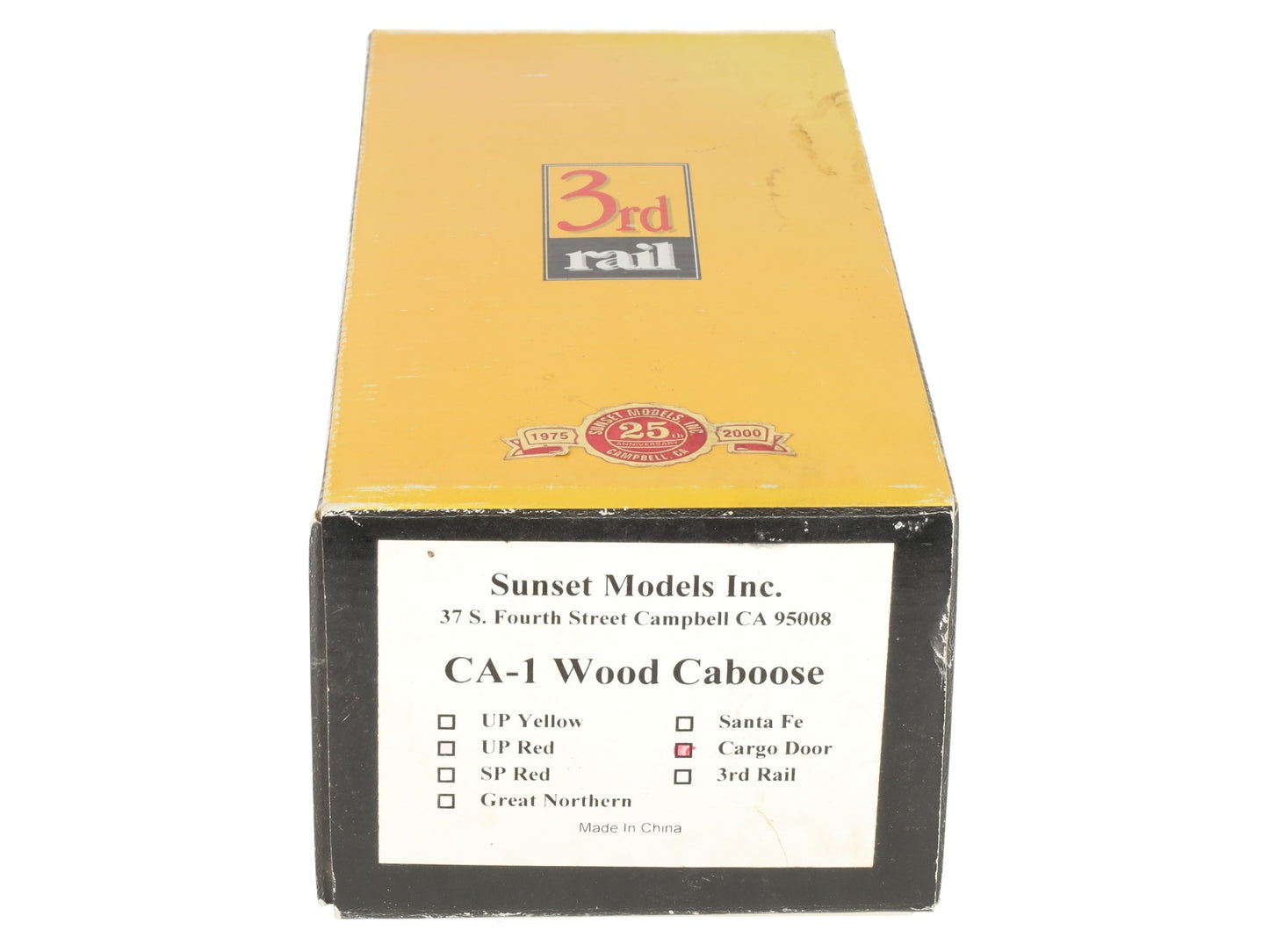 Sunset Models 2667 O Brass UP CA-1 Wood Caboose w/ Cargo Door #2596 (2-Rail) EX/Box