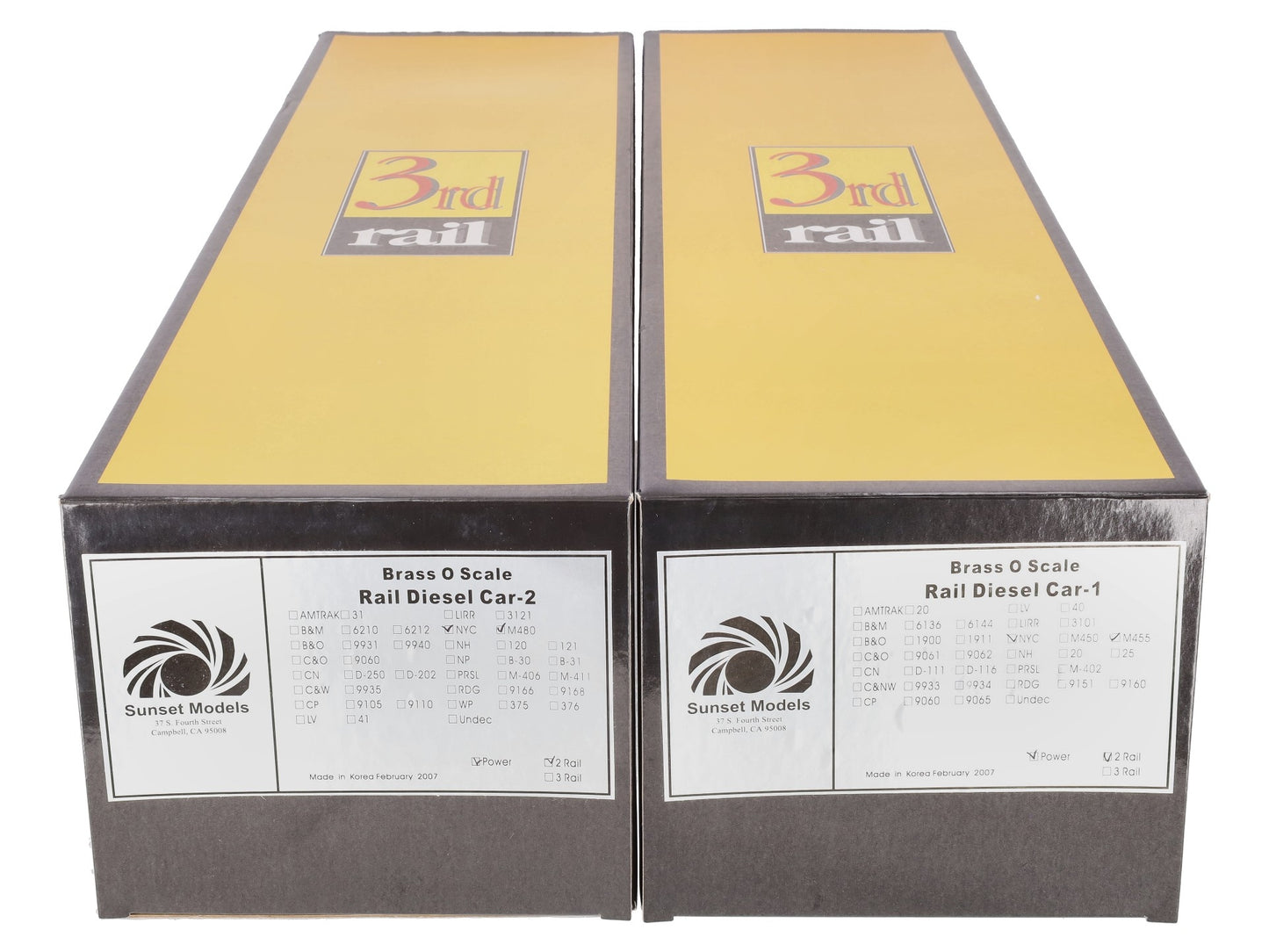 Sunset Models O Brass NYC RDC-1 & RDC-2 Pwred Rail Diesel Cars (Set of 2) -2Rail LN/Box