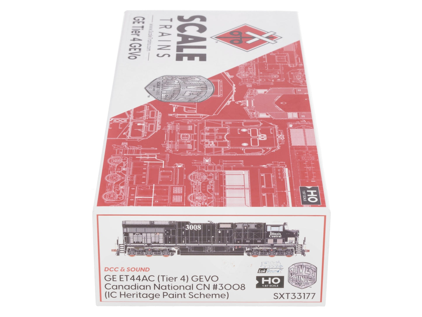 Scale Trains SXT33177 HO Canadian National Diesel Locomotive #3008 - DCC/Sound EX/Box