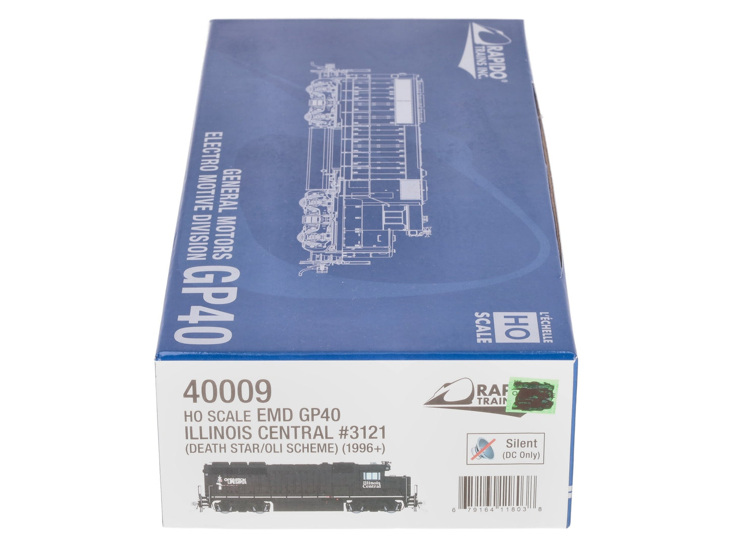 Rapido Trains 40009 HO Scale EMD GP-40 W/dc IC #3121 LN/Box