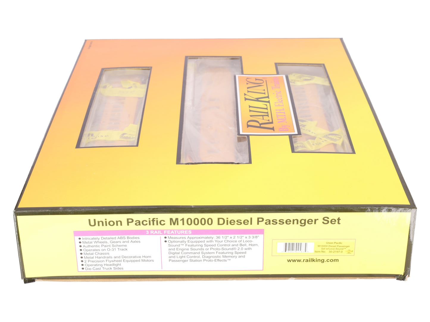 MTH 30-2197-0 Union Pacific M10000 Diesel Passenger Set w/LocoSound (Set of 3) EX/Box