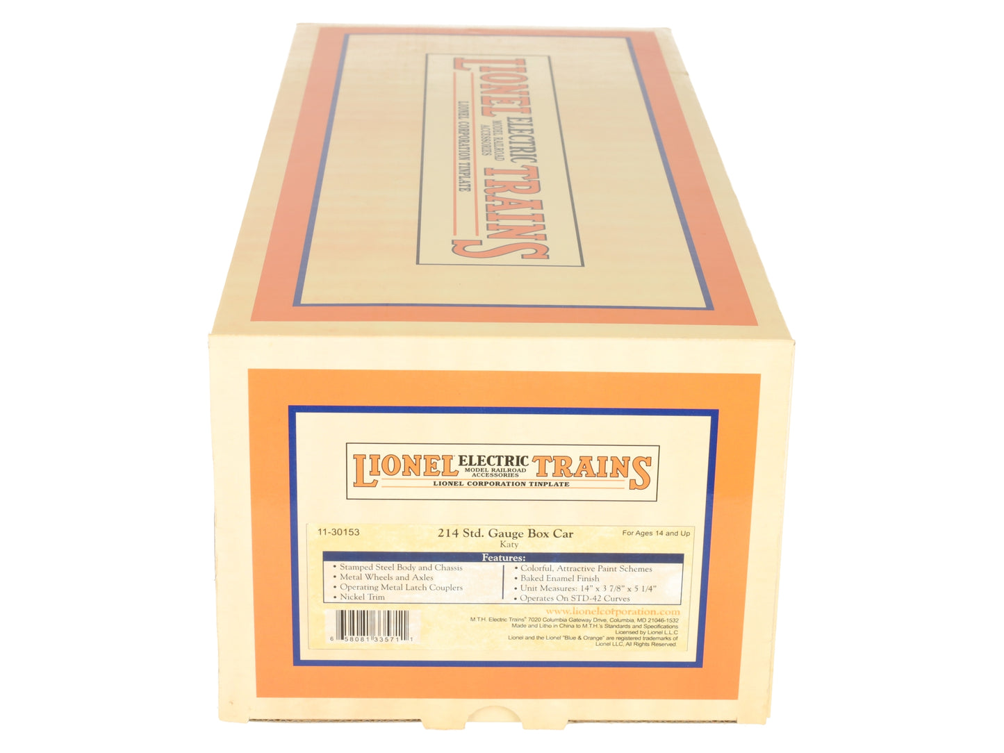 Lionel 11-30153 Standard Gauge Katy Boxcar LN/Box