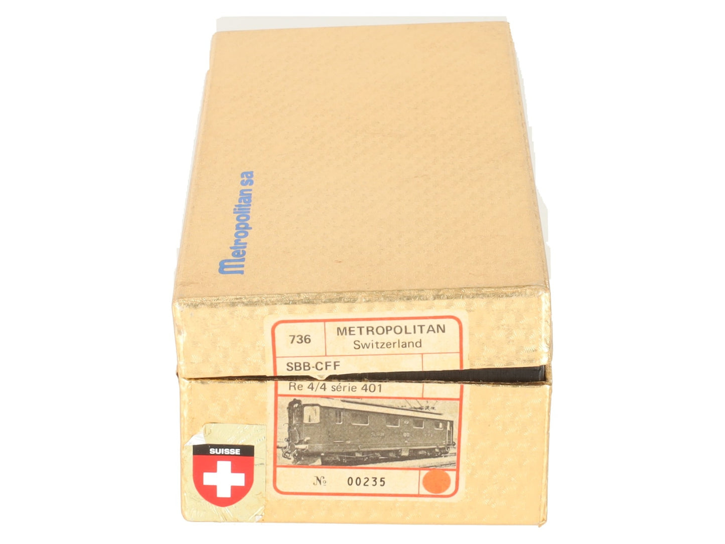 Metropolitan 736 HO Brass SBB RE 4/4 Electric Locomotive #401 LN/Box
