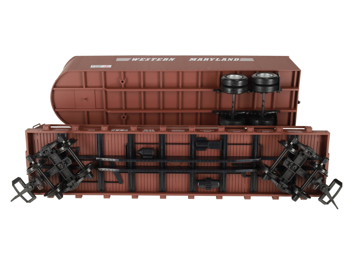 USA Trains 17022 G Western Maryland Piggyback Flatcar with Trailer