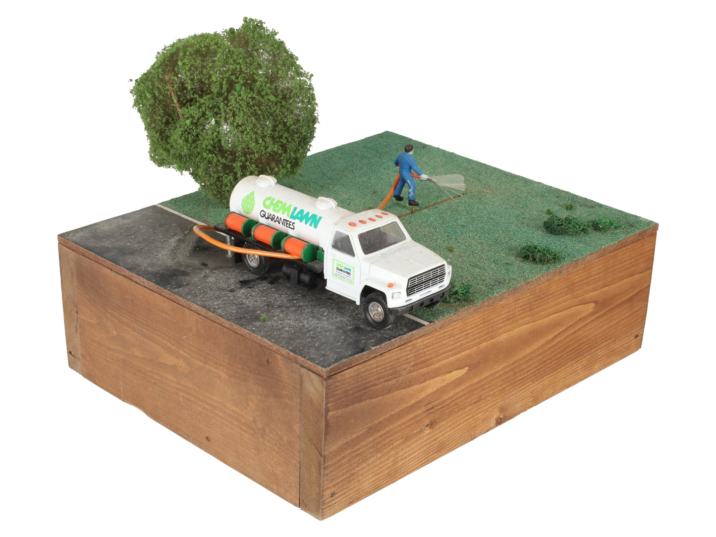 HO Scale Custom Wooden Base Lawn Care Layout Section EX