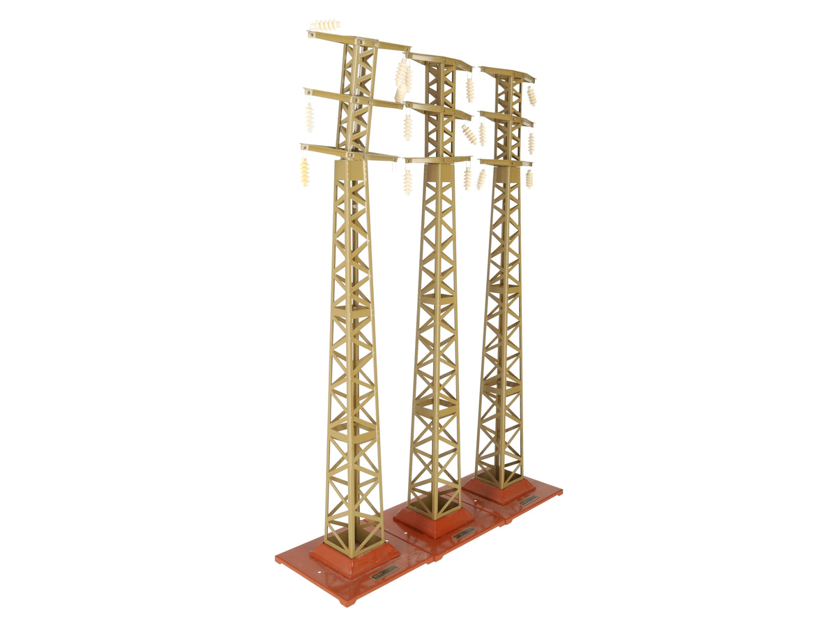 MTH 10-4012 Standard Gauge Tinplate #94 High-Tension Tower Set (Pack of 3) EX