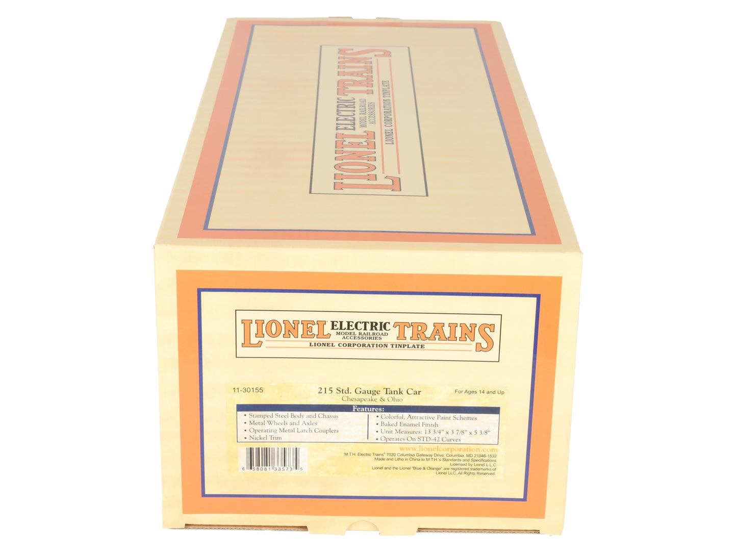 MTH 11-30155 STD Gauge Chesapeake & Ohio Tank Car LN/Box