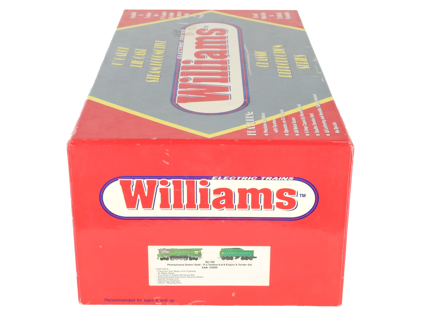 Williams S2-102 O Pennsylvania 6-8-6 Steam Engine & Tender #6200 w/Sound EX/Box
