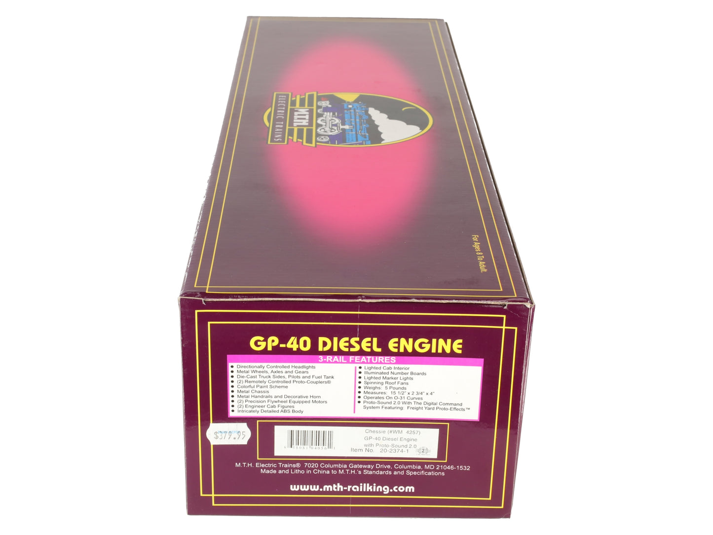 MTH 20-2374-1 O Gauge Chessie GP-40 Powered Diesel Engine w/PS2 #4257 LN/Box