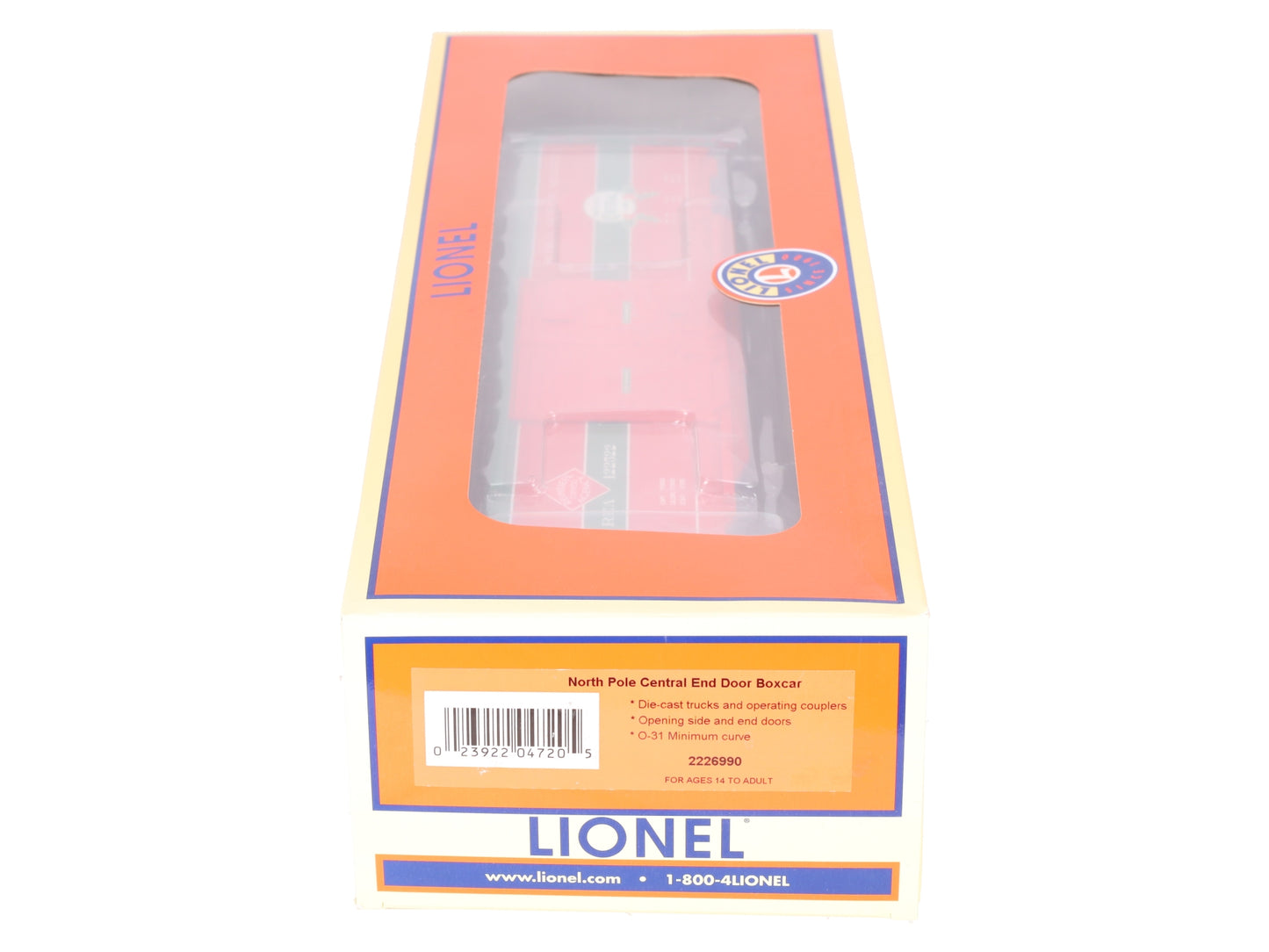 Lionel 2226990 O North Pole Central End Door Boxcar LN/Box