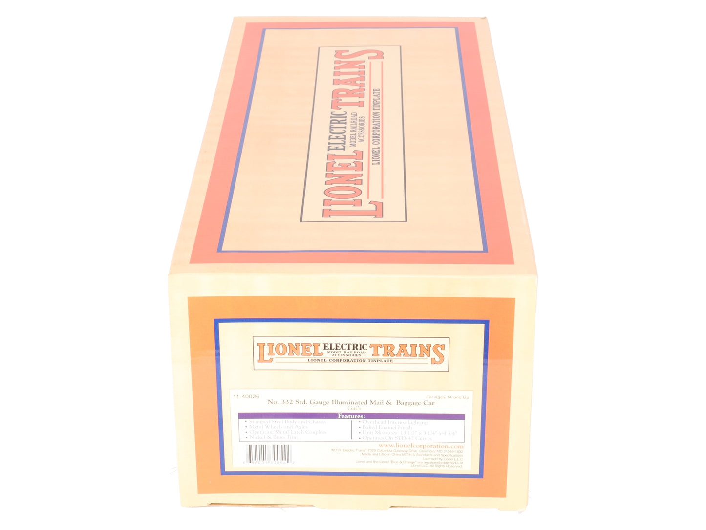 MTH 11-40026 Standard Gauge Girl's Pink #332 Baggage Car LN/Box