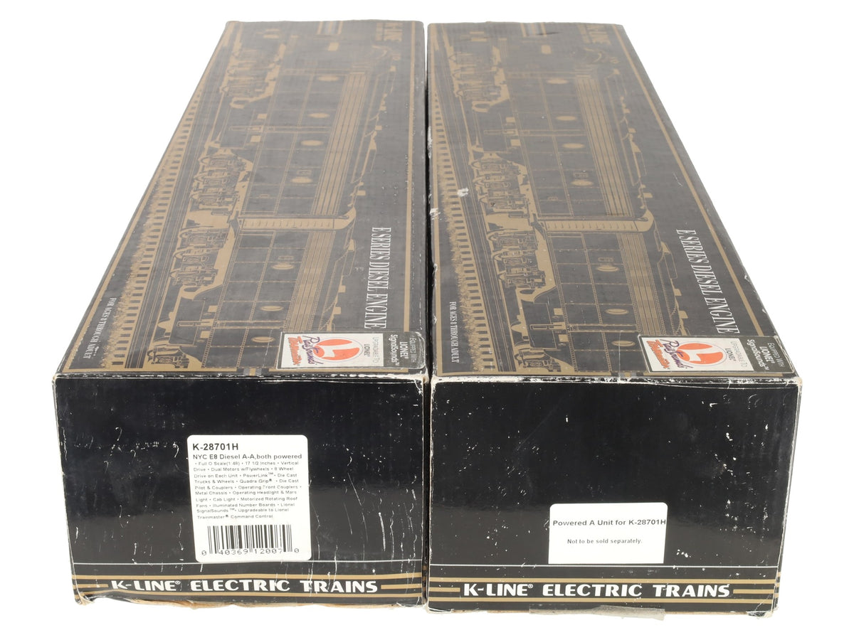 K-Line K28701H O NYC E8 AA Diesel Locomotive Set #4049/4056 EX/Box
