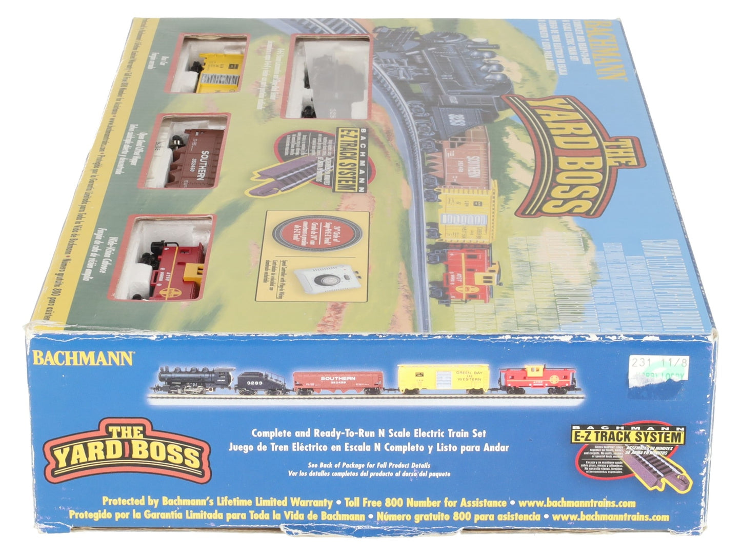 Bachmann 24014 N Scale Yard Boss Santa Fe Steam Starter Freight Train Set EX/Box