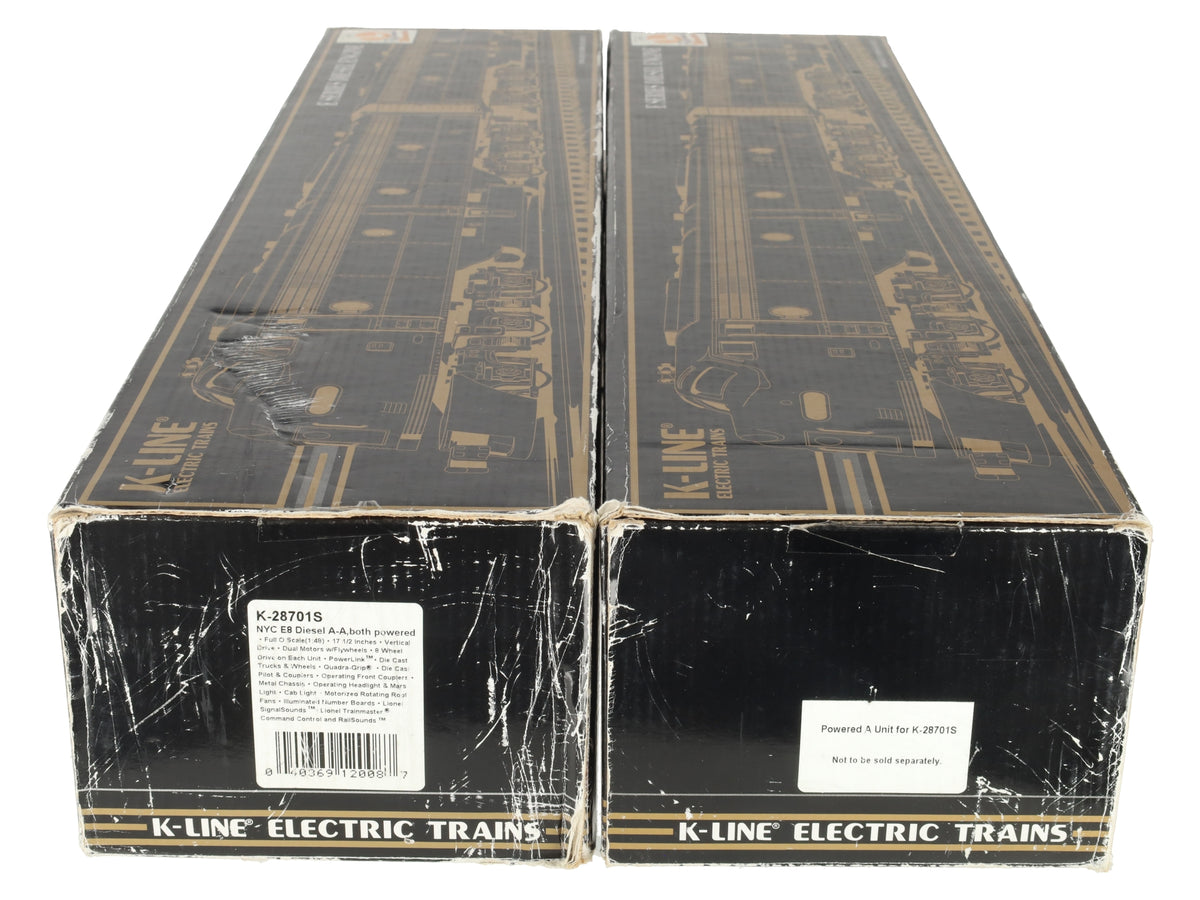 K-Line K28701S O Gauge New York Central E8 AA Diesel Locomotive Set #4056/4049 EX/Box