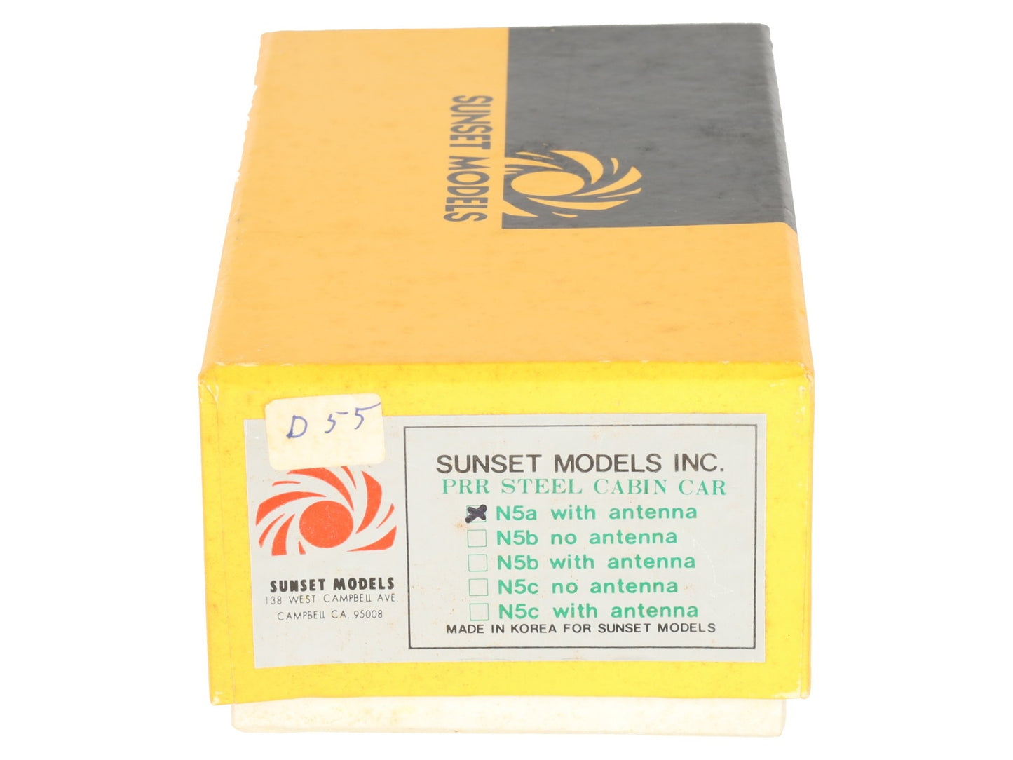 Sunset Models N5A HO Brass Pennsylvania Railroad Steel Cabin Car (w/ Antenna) EX/Box
