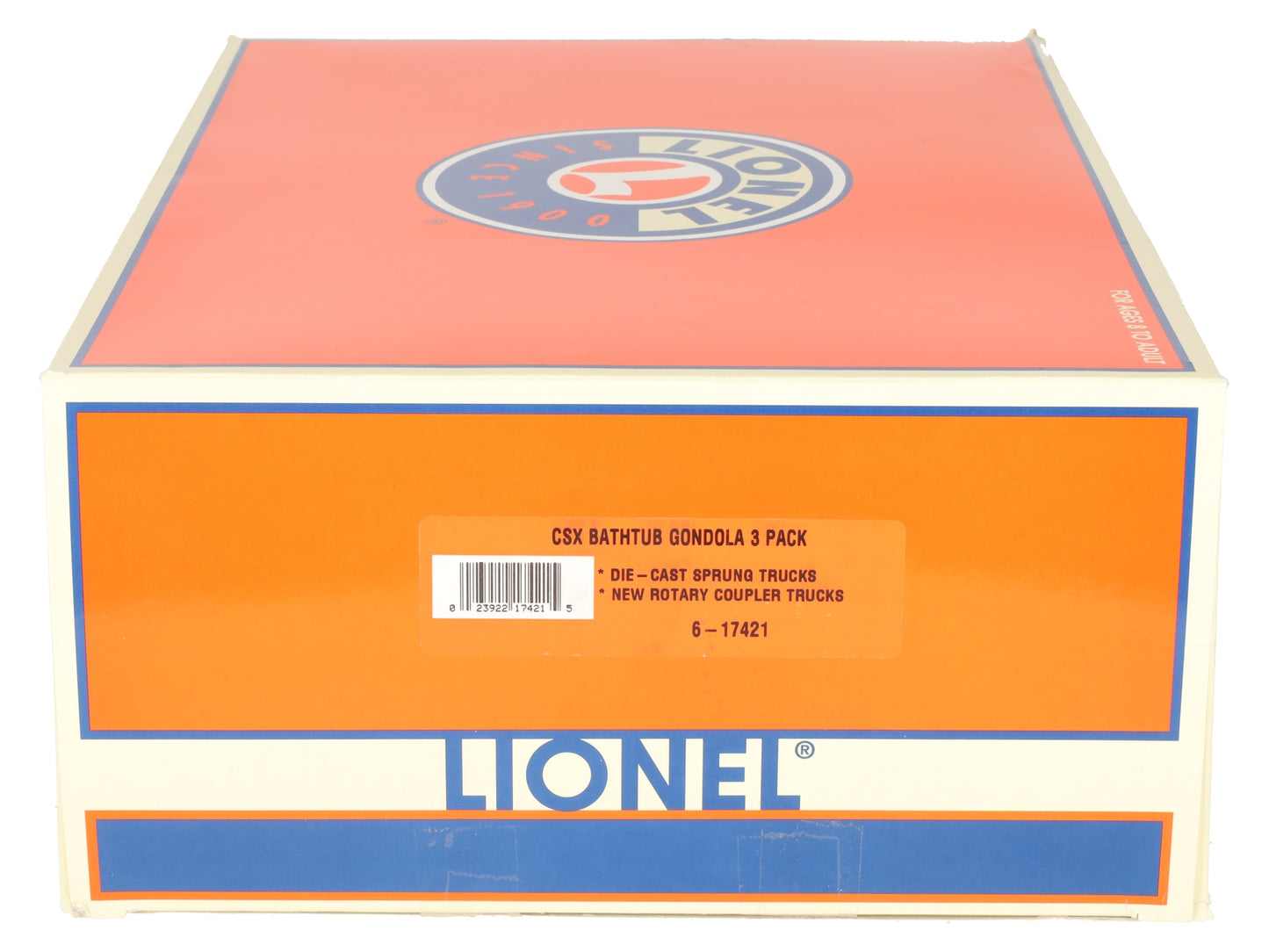 Lionel 6-17421 O Gauge CSX Rotary Bathtub Gondolas (Set of 3) EX/Box