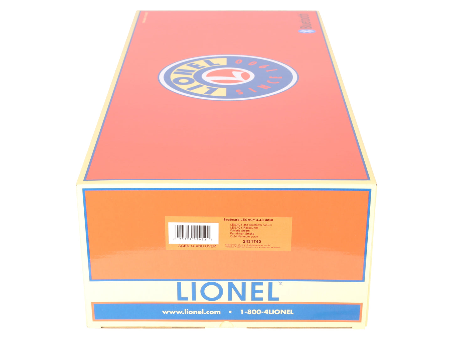 Lionel 2431740 O Gauge Seaboard LEGACY 4-4-2 Steam Locomotive & Tender #850 LN/Box