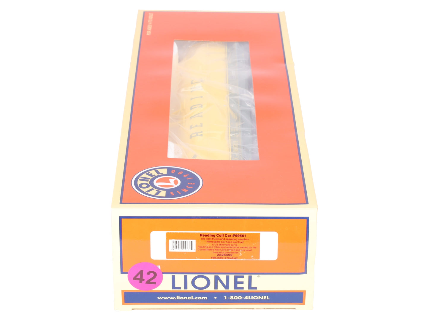 Lionel 2226492 O Gauge Reading Coil Car #99561 EX/Box