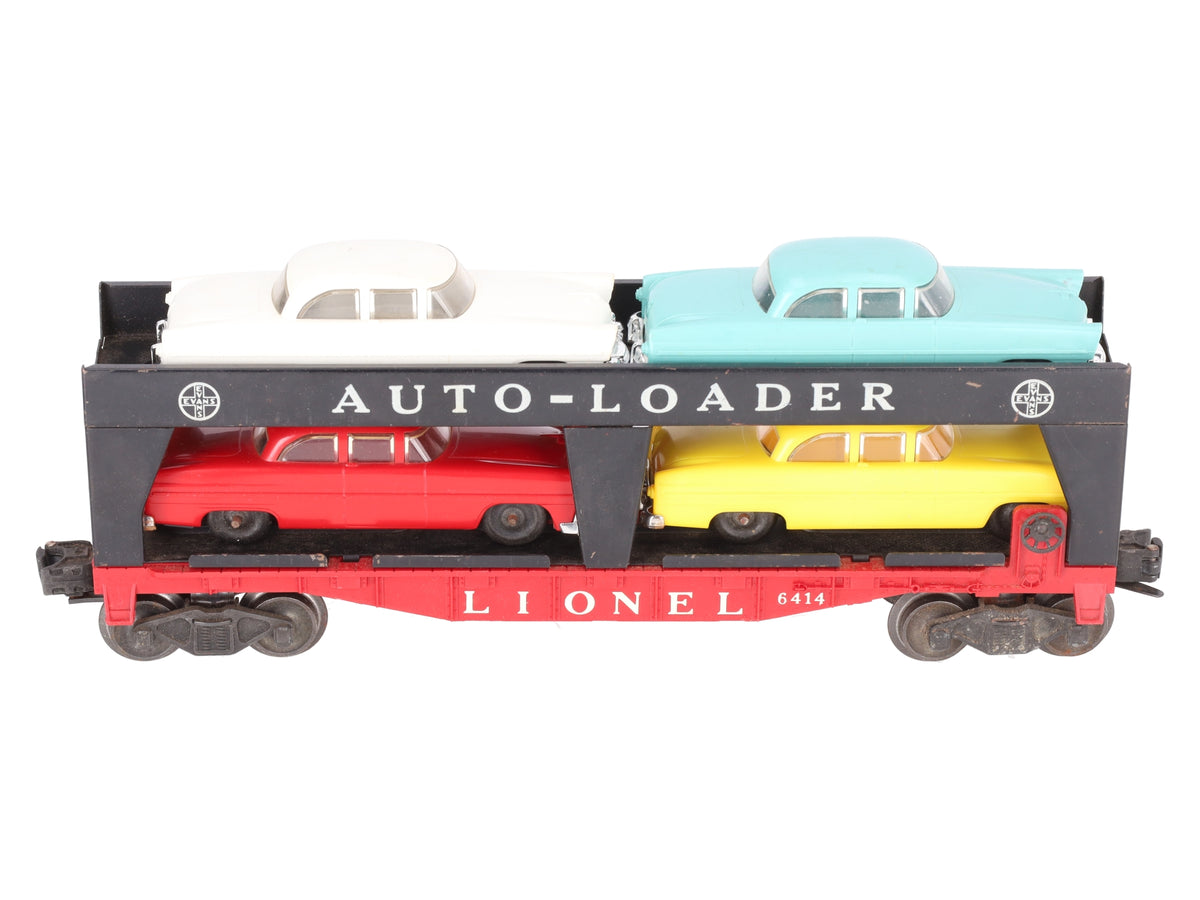 Lionel 6414 Vintage O Gauge Postwar Evans Autoloader with 4 Automobiles VG/Box
