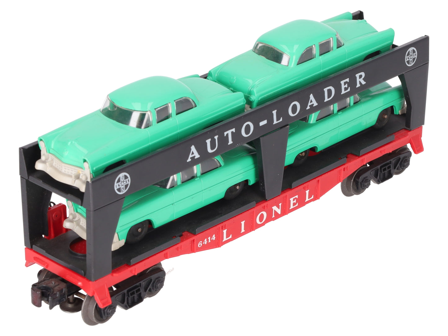 Lionel 6414 Vintage O Evans Autoloader with 4 Green Autos - Extremely Rare VG