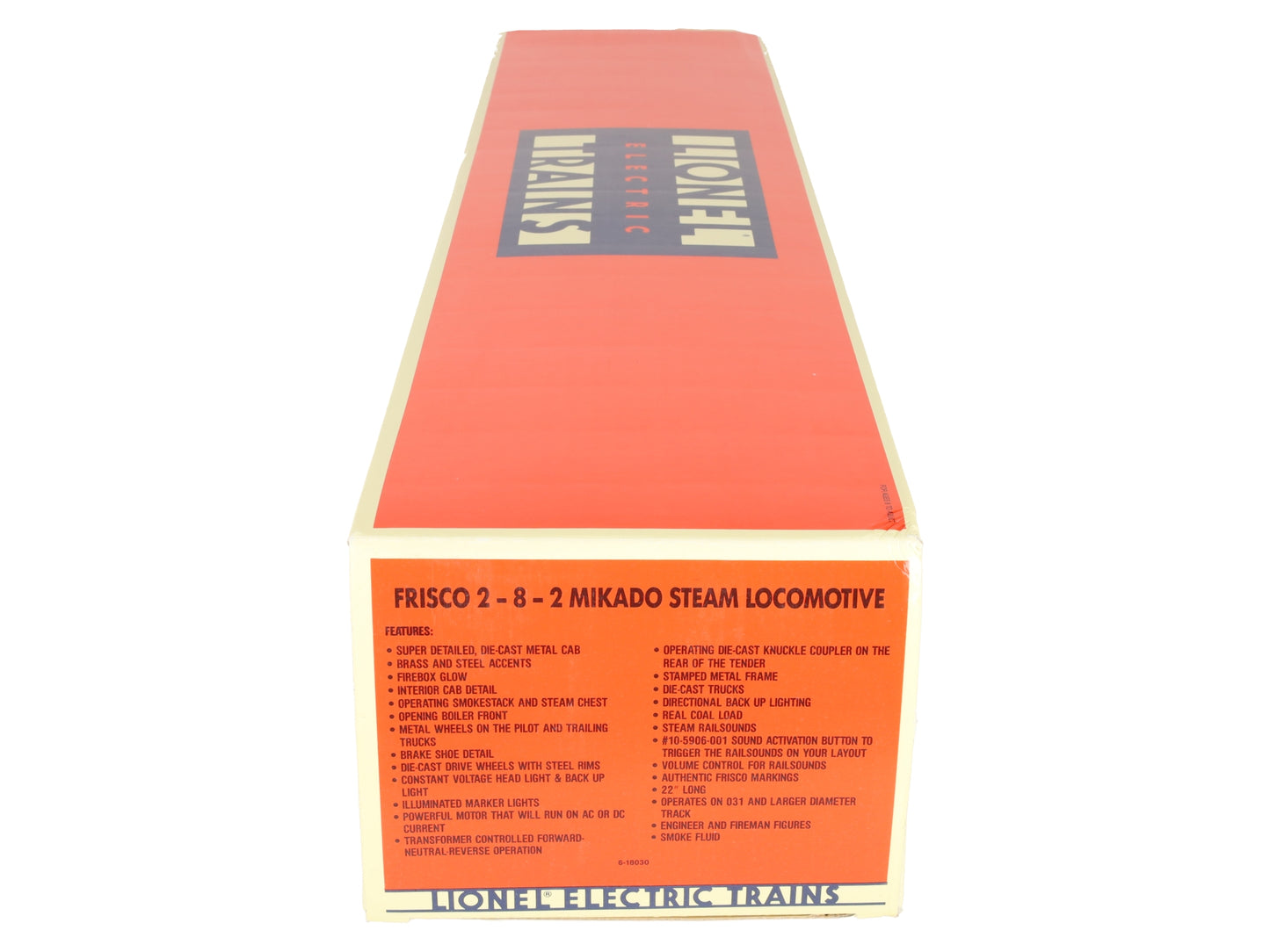 Lionel 6-18030 O Gauge Frisco 2-8-2 Mikado Steam Locomotive & Tender #4100 EX/Box