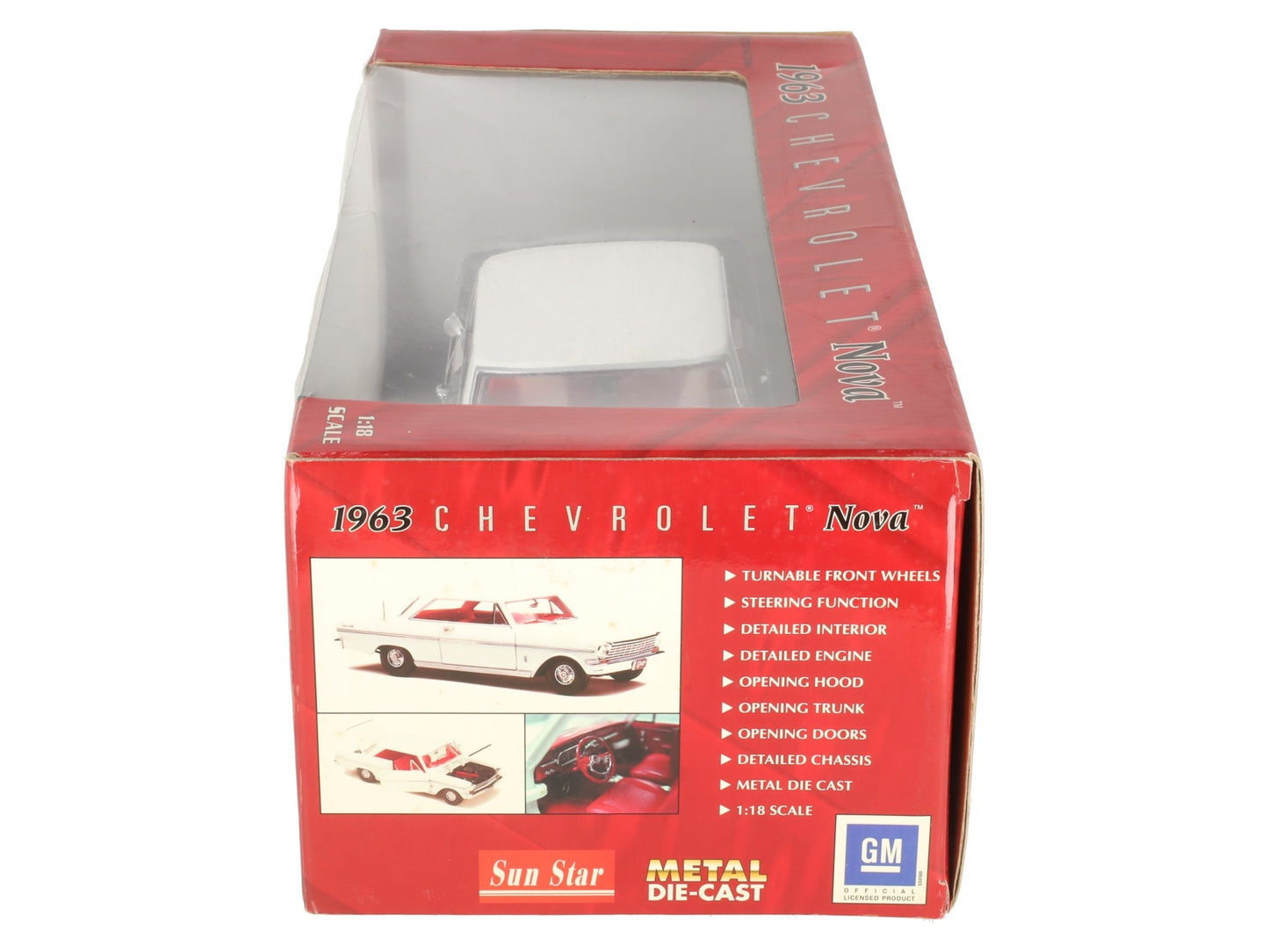 Sun Star 3964 1:18 1963 Black Chevrolet Nova w/ White Top LN/Box