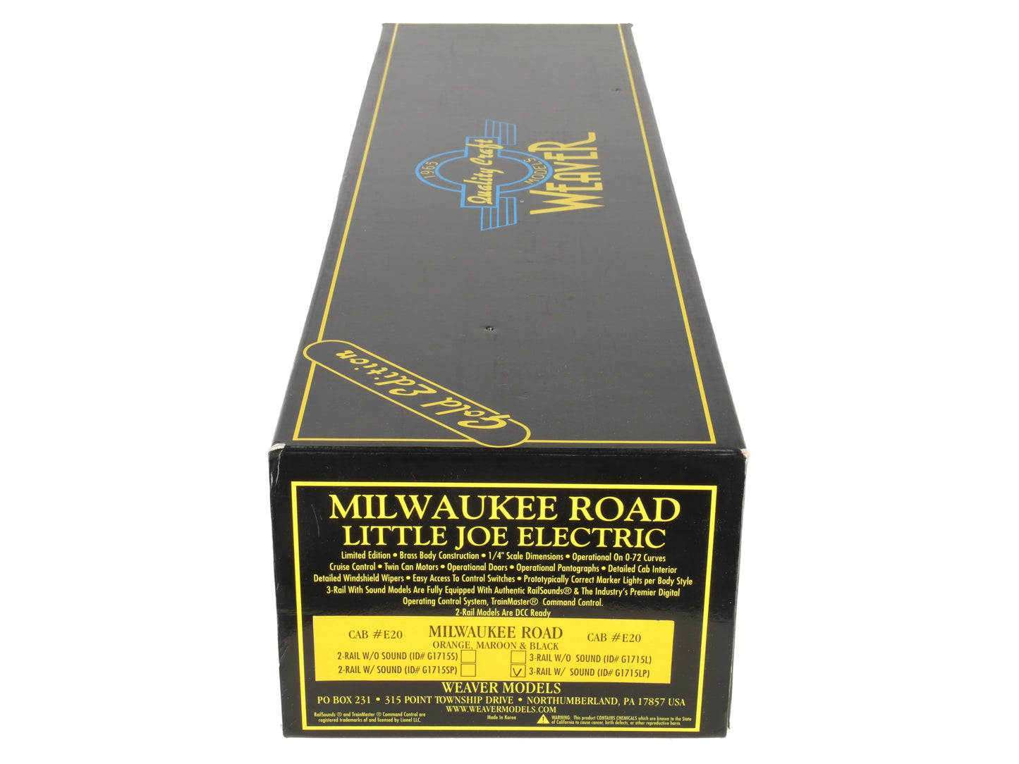 Weaver G1715LP O Gauge BRASS Milwaukee Road Little Joe Electric Locomotive #E20 EX/Box