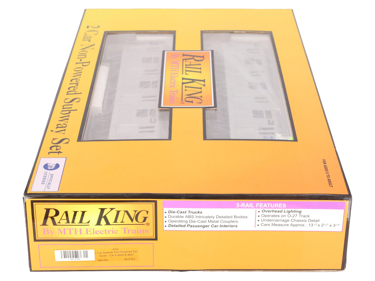 MTH 30-2163 O MTA R-42 Subway Add-On Non Powered Set (Set of 2) EX/Box