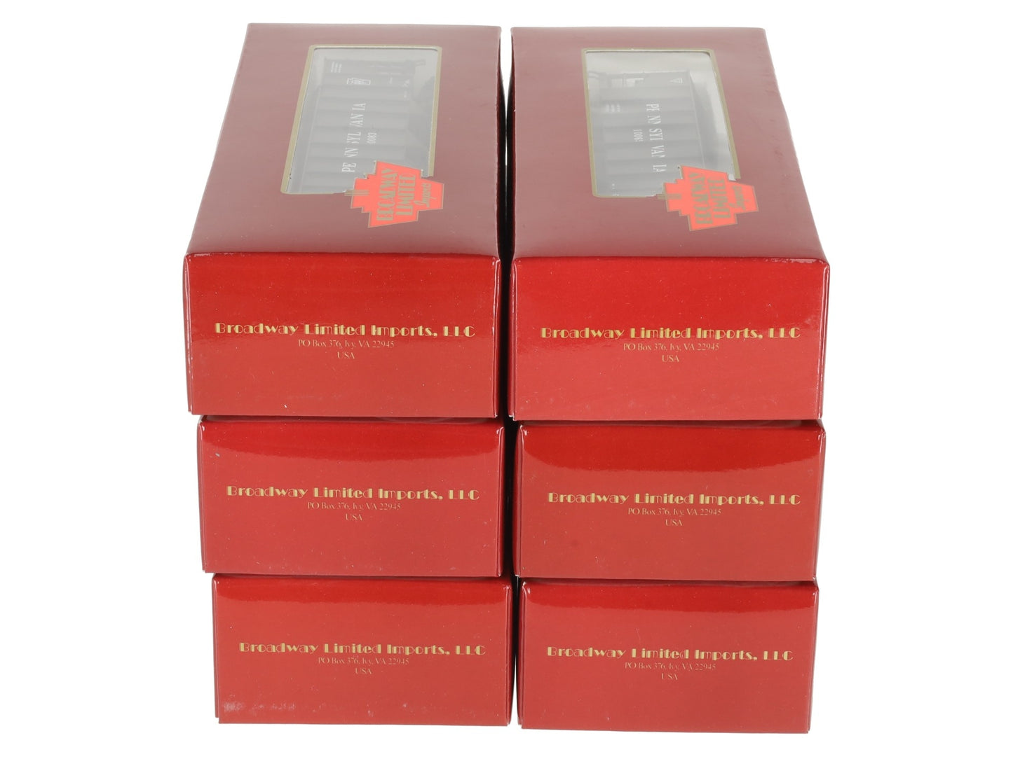 Broadway Limited 808 HO Scale PRR H2A 3-Bay Hopper 6-Pack Set A EX/Box